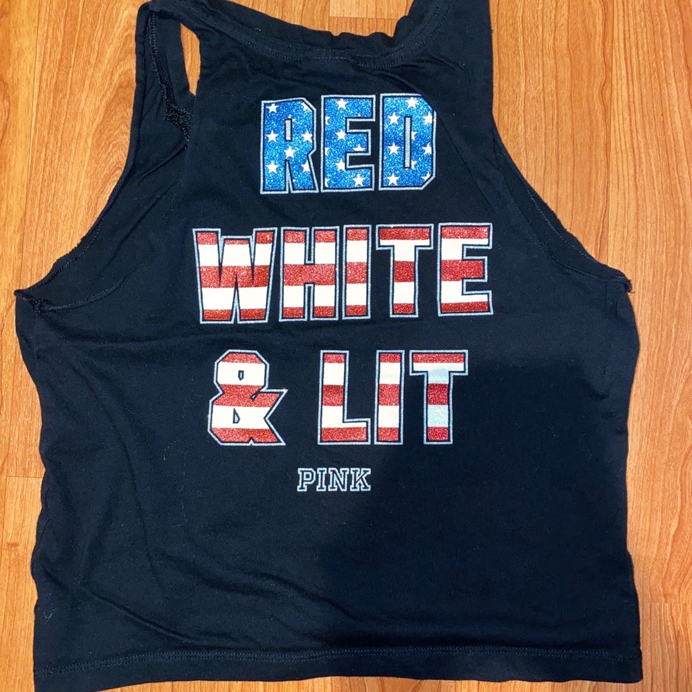 Victoria's Secret PINK Red WhiteLit Tank Top sz XS